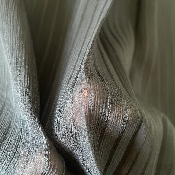 Sheer ruffle Black striped blouse sm - Picture 14 of 15